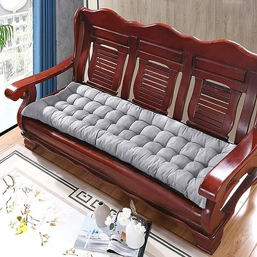 Xpnit Dicke Baumwollbank-Sitzkissen, 2- und 3-Sitzer, 8 cm dick, lang, Bank-Sitzkissen, Sofa-Bodenkissen, für Zuhause, Garten, drinnen und draußen (170 x 50 cm, Grau)