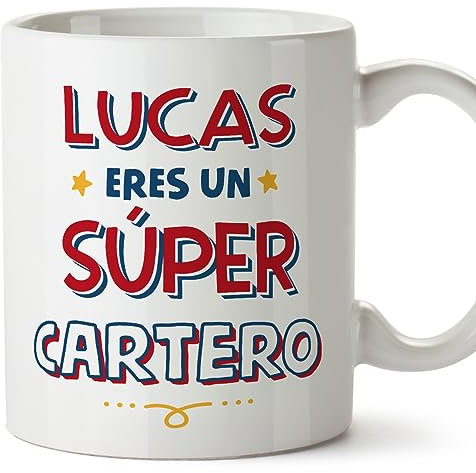 MUGFFINS Tazas Personalizadas para CARTERO hombre - En Español - Eres Súper - 11 oz / 330 ml - Regalo Personalizable original y divertido