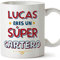 MUGFFINS Tazas Personalizadas para CARTERO hombre - En Español - Eres Súper - 11 oz / 330 ml - Regalo Personalizable original y divertido