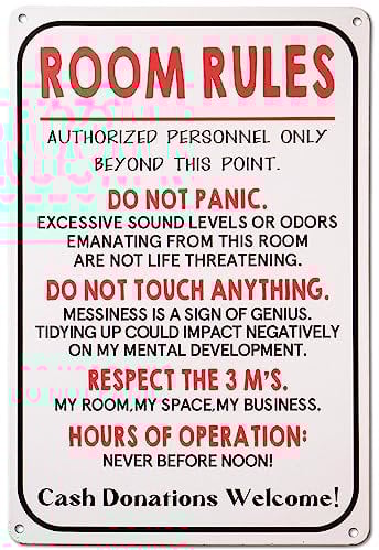 Funny Metal Tin Signs For Teen Girls & Boys Room Decor - 8x12 Inch Gaming & Man Cave Accessories