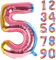 Zahlen Luftballons Geburtstag 5 Bunt, Folienballon Riesen 82cm Helium Ballons Zahl Regenbogen Farbverlauf Luftballon Geburtstagsdeko Für Mädchen Junge Kindergeburtstag Babyparty Jubiläum Party Deko
