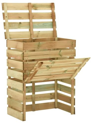 Camerina Lattenkomposter 80x50x100 cm Kiefernholz Imprägniert Steckkomposter, Holzkomposter, ideal für Ihren Garten