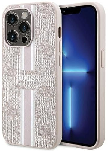 Guess GUHMP15LP4RPSP Hülle für iPhone 15 Pro 6.1 Rosa hardcase 4G Printed Stripes