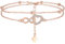 Lydreewam Infinity Heart Bracelet for Women 925 Sterling Silver Double Layered Friendship Bracelet with White Zirconia Mother's Day Birthday Gift, Adjustable 17+4cm (Rose Gold)