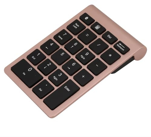 BONKZEBU Number Pad,Comfortable Feel Fast Rebound Speed Mini Keyboard,Wireless Ultra-thin Digital Numeric Keypad, with 5.0 (Rose Gold)