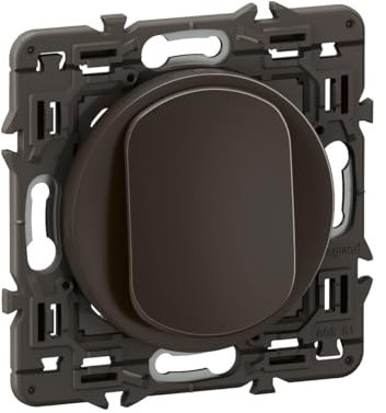 LEGRAND - Interrupteur Poussoir - 6A - Commande d'Eclairage Complète - Prêt à Installer à compléter avec une Plaque - Noir