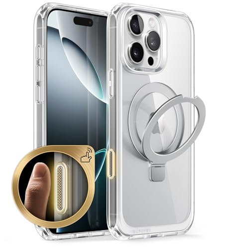 SUPCASE for iPhone 16 Pro Case with Camera Control Capture Button (Unicorn Beetle Mag Stand), [Compatible with MagSafe] Slim Protective Magnetic Phone Case for iPhone 16 Pro 6.3'' 2024 (Clear)