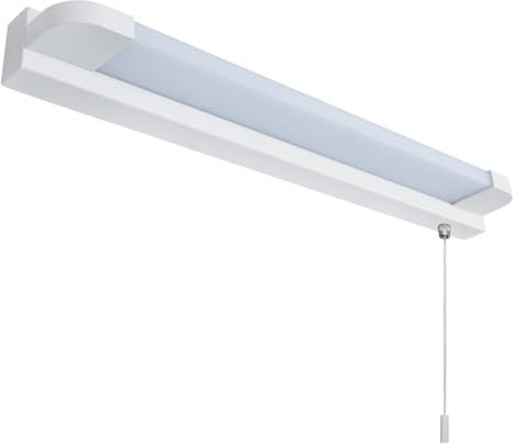 Long Life Lamp Company LED Mirror Light Pull Cord Switch Warm White 3000k 7W IP44 Shaving Wall Light Bathroom ML18