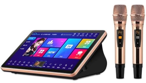 XCSCUK Karaoke Systems, Desktop KTV Player, 18.5-inch Capacitive Touch Screen, Wireless Microphone, Intelligent Voice Control (4T)