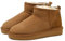 Klassische Mini-Stiefelette mit Fell Gefüttert, Winterschuhe Damen, Winterstiefel Damen Warm Gefüttert Schneestiefel Schlupfstiefel Knöchelhohe Damenstiefel Winter Boots Rutschfeste (Braun,39)