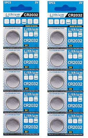 MUNDDY - Pack de 10 Pilas de Boton en Blister Pila Boton Litio CR2032 3V