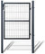 Jaxguom Porte de jardin anthracite 100 x 100 cm en acier galvanisé, porte de clôture, porte de clôture avec serrure, poignée de porte et 3 clés, clôture de porte de clôture robuste et durable,