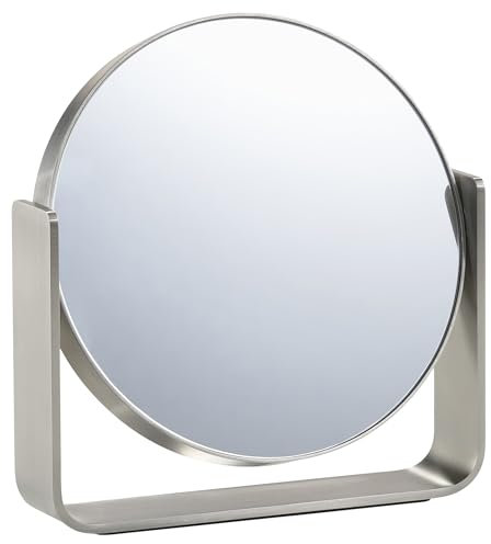 Zone Denmark Ume Tischspiegel, Kosmetikspiegel mit Vergrößerung 5-Fach, Durchm. 19 cm, Höhe 19,5 cm, Stahl