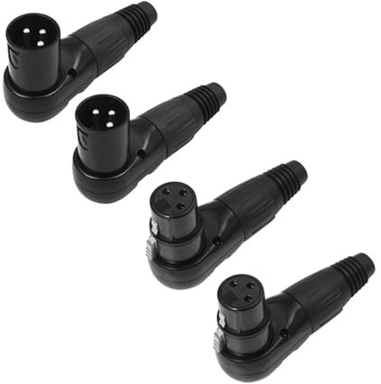 For connecteur XLR, micro XLR 3 broches, prise mâle, adaptateur Jack femelle, connecteur de fil à 90 degrés for systèmes de haut-parleurs