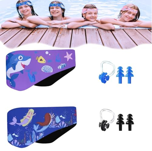 Schwimmen Stirnband,Schwimm Stirnband für Kinder,Ohrenschutz Schwimmen Kindern,Schwimmstirnband für Kinder aus Neopren,Schwimmband,Wasserdichtes Kopfband mit Klettverschluss für 3-8 Wassersport,s Size