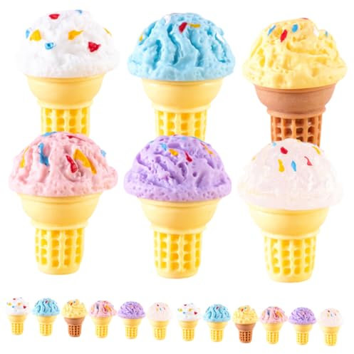 IMIKEYA 24stücke Teiliges Miniatur Eiscreme Aus Resin Realistische Mini Dessert Dekoration Für Puppenhaus Und Mikrolandschaft Küchenaccessoires Für Kreative Szenen