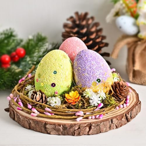 Vogel Ostereier, Osterei Vogel für Korb Ornamente Rattan Woven Desktop Graffiti Dekoration Eier