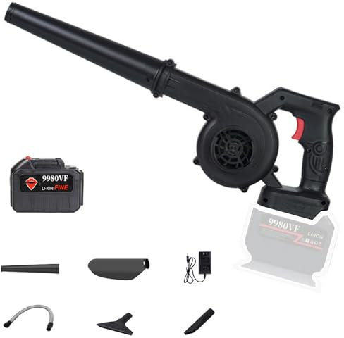 WaaYb Leaf Blower Cordless, Suction/Blower Electric Garden Vacuum, 96v Portable Blade Blowing Machine, High-Power Industrial Handheld Leaf Blowers For Lawn Care, Yard Single battery