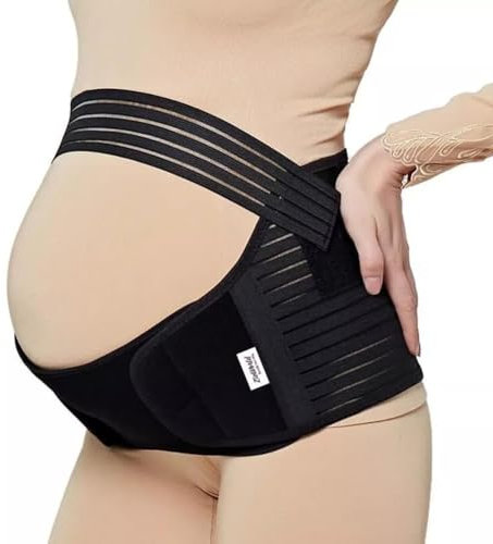 ZiaWorld Ceinture de soutien de grossesse 4 en 1 - Ceinture de maternité légère - Ceinture abdominale pour femme enceinte - Soulage les douleurs du dos, des hanches et du pelvien (L)