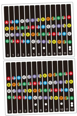 FUNOMOCYA 2Sätze Gitarren Aufkleber für Anfänger Fingerboard Aufkleber für Einfaches Lernen für Gitarre und Schnelle Fortschritte