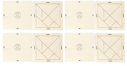 Baxnore Puzzle-Spielzeug, Sperrholz, geometrische Form, pädagogisches DIY-Lernset für Kinder, Lehrmittel, Klassenzimmer, Heimgebrauch, 14,5 x 14,5 cm, 8 Bretter