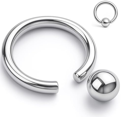 PIERCINGO® Klemmkugel-Ring CHIRURGENSTAHL 316L Silber Klemmring Nase Ohr Lippe Intim Brust Augenbraue BCR Piercingring Segment-Ring Medizinischer Edel-Stahl Ball Kugel Piercing