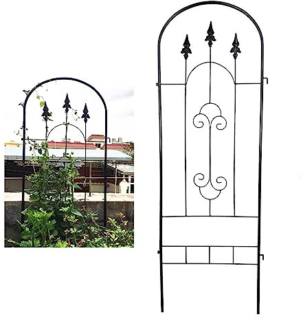 GLMGBP Grand Treillis de Jardin en métal pour Plantes grimpantes – Treillis Mural antirouille de 19,6 Pouces de Large pour Plantes en Pot, Treillis de Soutien pour rosiers et légumes (Couleur : NOI