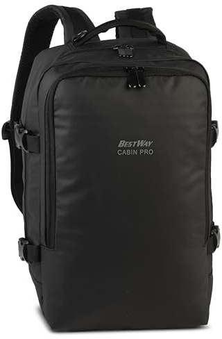 Bestway Cabin Pro Storm Rucksack – Laptoprucksack 14 Zoll mit Organizer, Trolleyaufsteckschlaufe & Tragegriffen – Business & Freizeit Rucksack für DIN A4 Ordner, Handgepäck geeignet (schwarz)