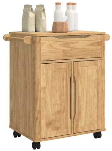 vidaXL Küchentrolley Floro Wachsbraun 72,5 x 45 x 80 cm