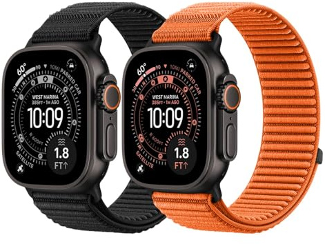 DMVEIMAL 2Pcs Sport Loop Nylonarmband für Apple Watch Ultra 3/2 Armband 49mm 46mm 45mm 44mm 42mm 41mm 40mm 38mm Damen Herren,Trail Sportarmband Ersatzbänder für iWatch Serie 11 10 9 8 7 6 5 4 SE 3 2