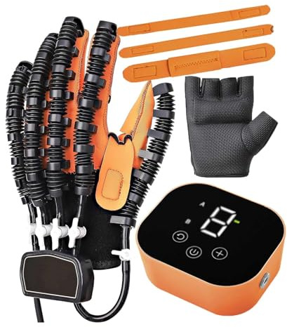 Reha-Roboter Handschuh für Schlaganfall-Patienten, Finger- und Handtrainer zur Rehabilitation bei Hemiplegie & Spastik, Professionelles Heimtherapie-Gerät zur Wiederherstellung(Left Hand,X-Large)