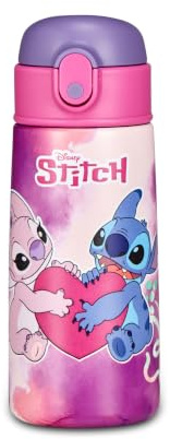 Seven Trinkflasche Kid Stitch, Lila, 460 ml, Edelstahl, BPA-frei, luftdicht, 12 h/kalt 24 h, auslaufsicher, wiederverwendbar, Schule, Sport, Reisen, Mädchen, Geschenkidee