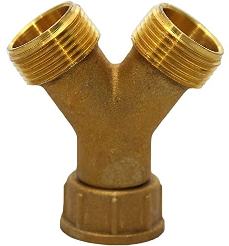 Brass Washing Machine Dishwasher Y Piece 2 Way Splitter 3/4 Inch BSP