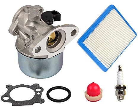 OxoxO 799868 Vergaser Set mit Primer Birne und Luftfilter 491588 passend für Briggs & Stratton 4 bis 7 PS 498170,497586,497314