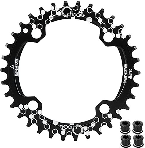 EASTERN POWER Plato Bicicleta Montaña, Plato 104 BCD 34 Dientes, Aluminio Platos 34T BCD 104 mm, Negro