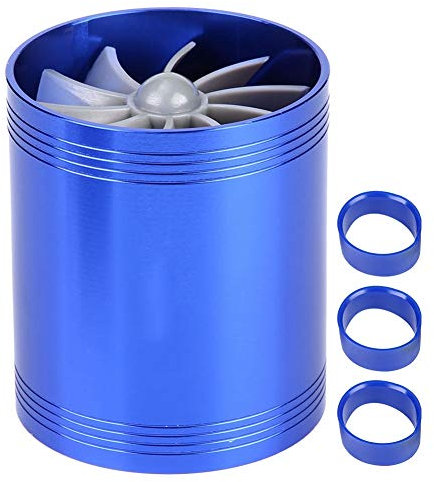 Lufteinlass-Turbolader - Auto Lufteinlass-Turbolader Dual Fan Turbine Super Fuel Turbo Fuel Saver (Blau)