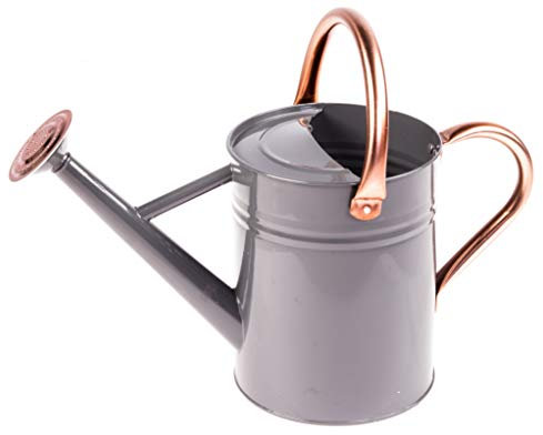 Gardman Bright Classic Gießkanne R34884 mit Kupferakzenten, kühles Grau