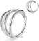Longbeauty 16G Knorpel Ohrring Nasenringe Hoop 316L Edelstahl Clicker Hinged Segmentring Septum Helix Daith Tragus Piercing Ring, Silber, 10mm