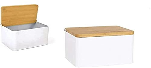 Privilege Tabla 14X11X11CM Salero con Tapa Metal Bambú, 14 x 11 x 11 cm, Bamboo, Multicolor