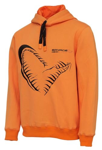 Savage Gear Unisex Mega Jaw Hoodie Hooded Sweatshirt, Sonne Orange, M