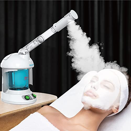 Vapore per il viso, ozono, con braccio allungabile, con braccio girevole a 360°, vaporizzatore facciale portatile per spa, vaporizzatore professionale nano ionico per la cura personale a casa o in