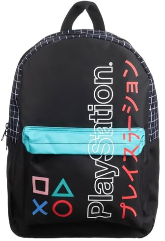 Sony Playstation Laptop-Rucksack, 41,9 cm (16,5 Zoll), Kanji Color Block mit verstellbaren Trägern, schwarz, Einheitsgröße