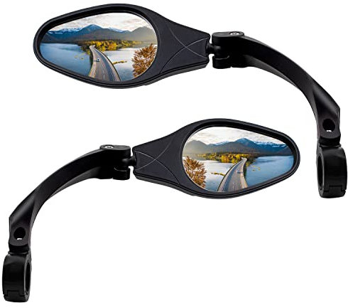 Arkham Fahrradspiegel Rückspiegel,HD Edelstahl Spiegel, Fahrradspiegel für Lenker 21-26MM, Rückspiegel Fahrrad Spiegel für e-bike, Ein Paar