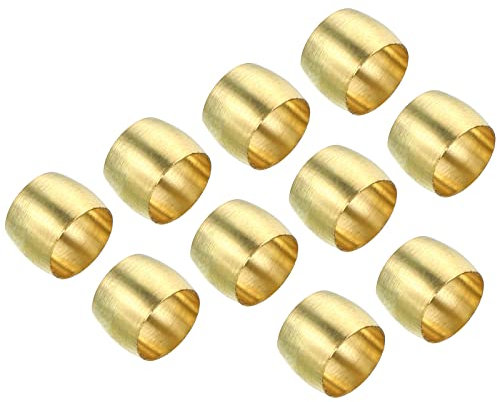 PATIKIL 6mm Tube OD Laiton Compression Manchons Embouts, 25 Lot Laiton Embout Raccord Laiton Compression Raccord Assortiment Kit pour Air Eau Gaz Tuyau