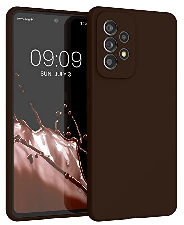 kwmobile Handyhülle für Samsung Galaxy A53 5G Hülle - Case Silikon - Kabelloses Laden - Schutzhülle Cover in Chocolate