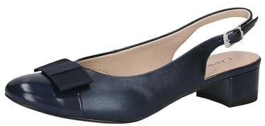 CAPRICE Damen Slingpumps mit Schleife Elegant, Blau (Navy Comb), 38.5 EU
