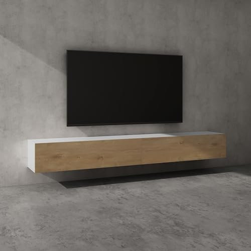 doporro TV Lowboard Fernsehschrank Wohnzimmer | TV-Schrank hängend Fernsehtisch Fernsehschrank Hängeschrank 240cm