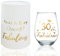 DEARLIVES 30th Birthday Wine Glasses, Gold 17oz Cheers Present, Wedding Anniversary Decorations