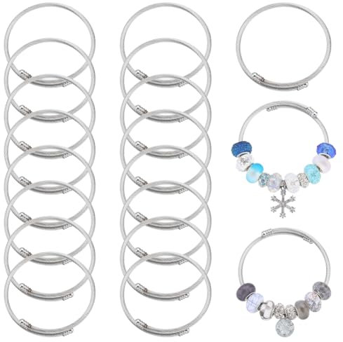SUNNYCLUE 20 Stück Schlangen Armband Aus Edelstahl DIY Armband Set Erweiterbare Elastische Armreif Armbänder