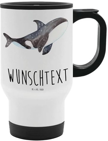 Mr. & Mrs. Panda Personalisierter Thermobecher Orca - Personalisierte Geschenke, Kaffeebecher To Go, Wal, Trinkbecher, Becher, Arbeit, Orcas, Coffee, Meer, Möglichkeiten, Startup